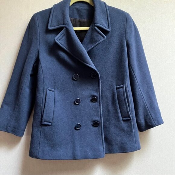 Mallia cashmere wool double breasted pea coat Sz 6 - Picture 4 of 13